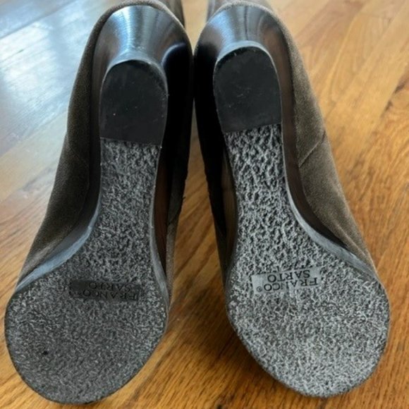 EXCELLENT CONDITION Franco Sarto Watch Brown/Coffee Suede Wedge Boots, size 7.5 - Picture 7 of 7